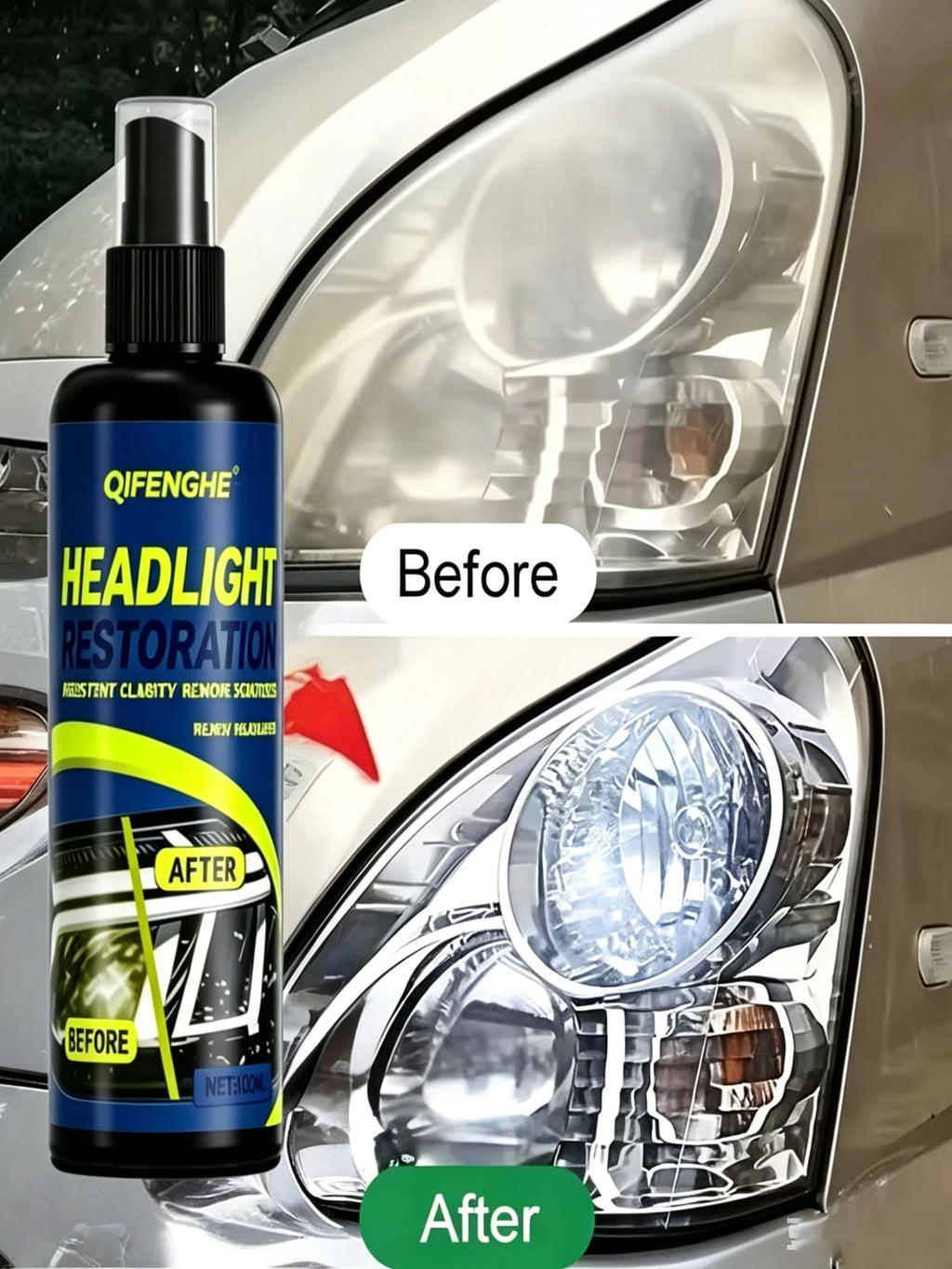 Headlight Renewal Solution – Anti-Yellowing Restoration Headlight Restoration Solution QXL 100ml