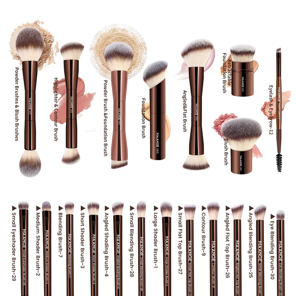MAANGE Pro 20-Pc Makeup Brush Kit with Storage Bag Makeup Brush Set QXL
