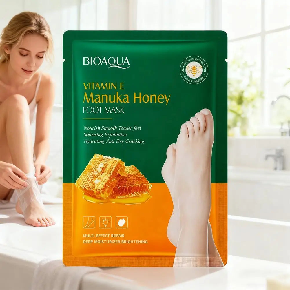Vitamin E & Manuka Honey Foot Mask | Deep Moisture 35ml Foot Mask Treatment QXL
