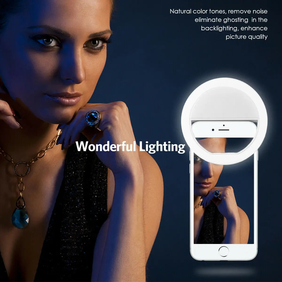 LED Selfie Ring Light with Phone Clip & USB Charge Selfie Ring Light QXL