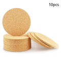 10-Pack Round Cork Coasters | Non-Slip DIY Drink Mats Cork Coaster Set QXL A