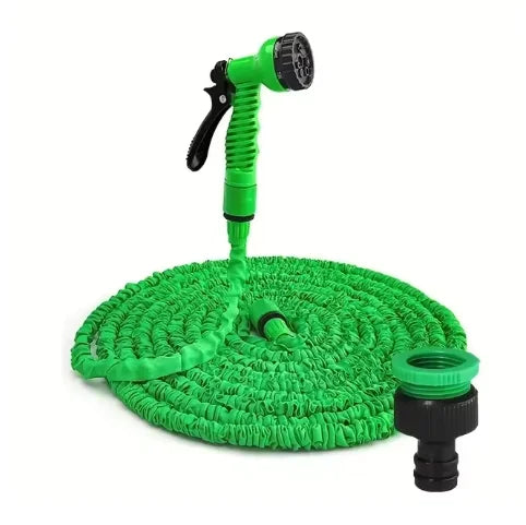 Retractable Expandable Garden Hose 25–200ft + Water Gun Nozzle Expandable Garden Hose QXL green 4