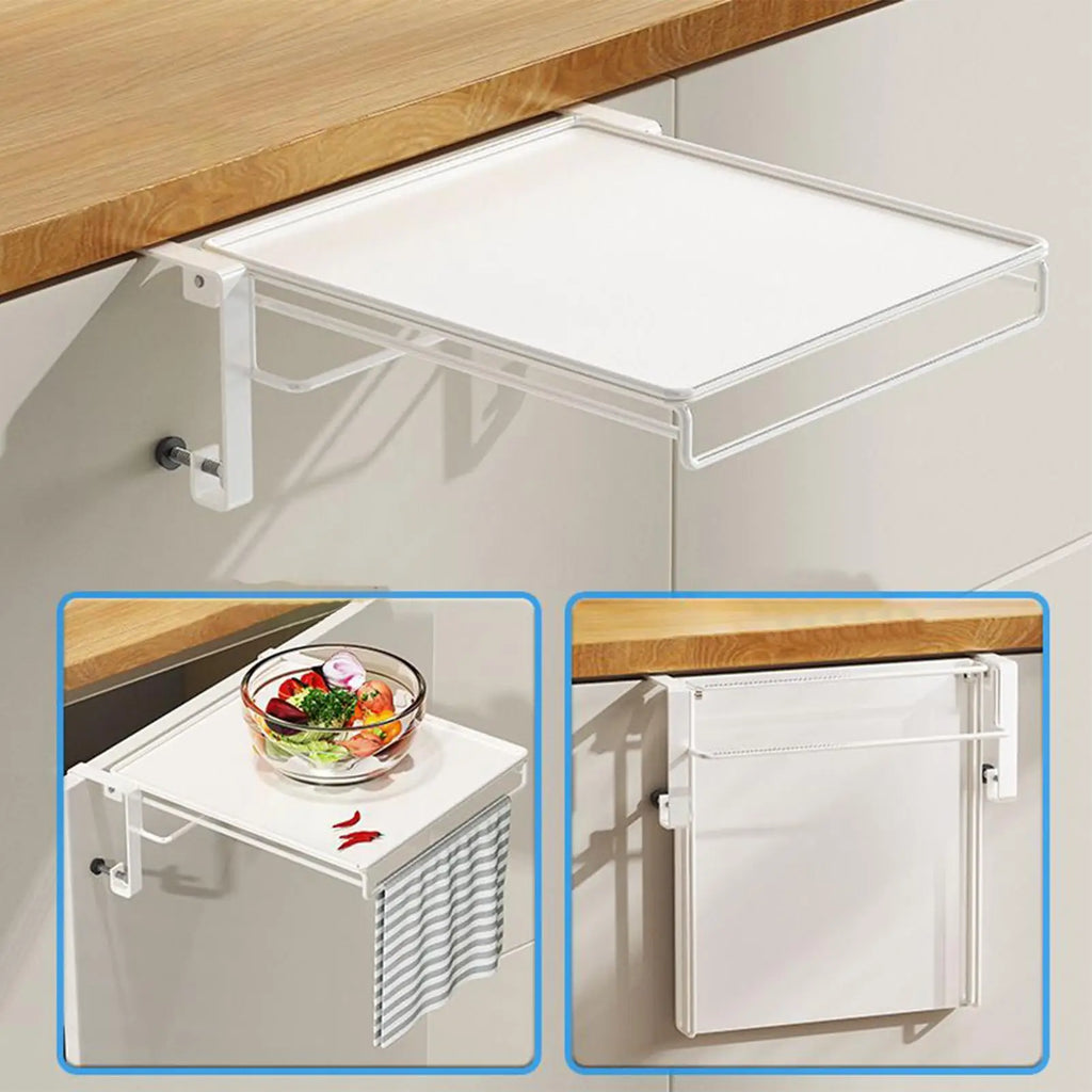 Foldable Cabinet Door Shelf & Towel Rack | Kitchen Space Saver Foldable Cabinet Shelf QXL
