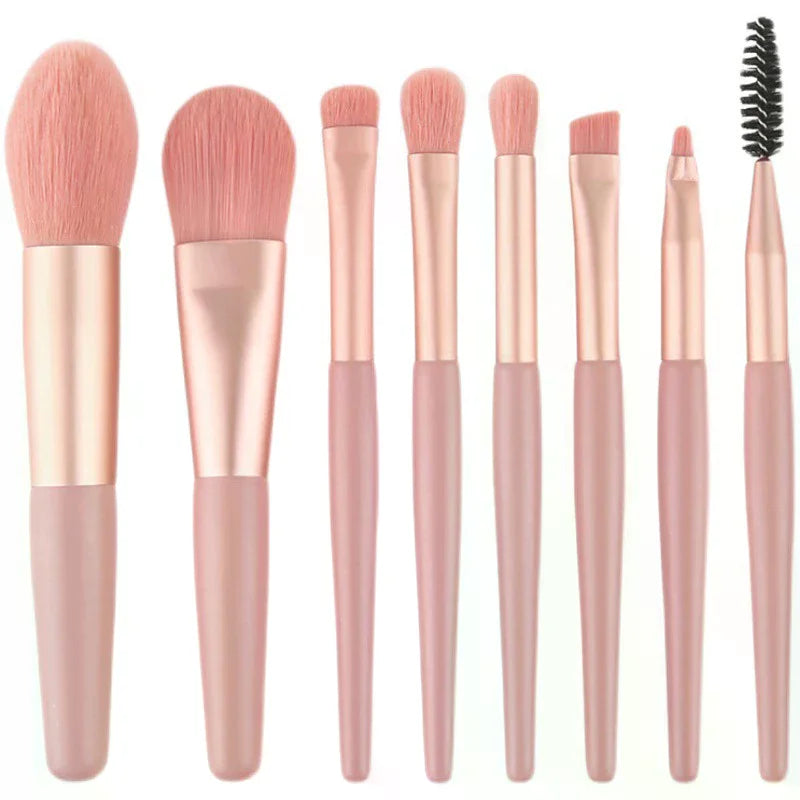 8-Piece Makeup Brush Set | Foundation, Blush & Eyeshadow Makeup Brush Set QXL