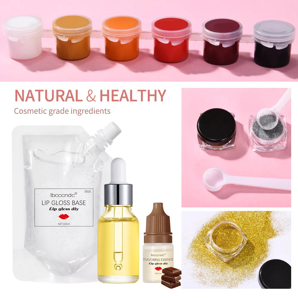 DIY Lip Gloss Making Kit | 100ml Base Gel, Tubes & Pigments Lip Gloss DIY Kit QXL