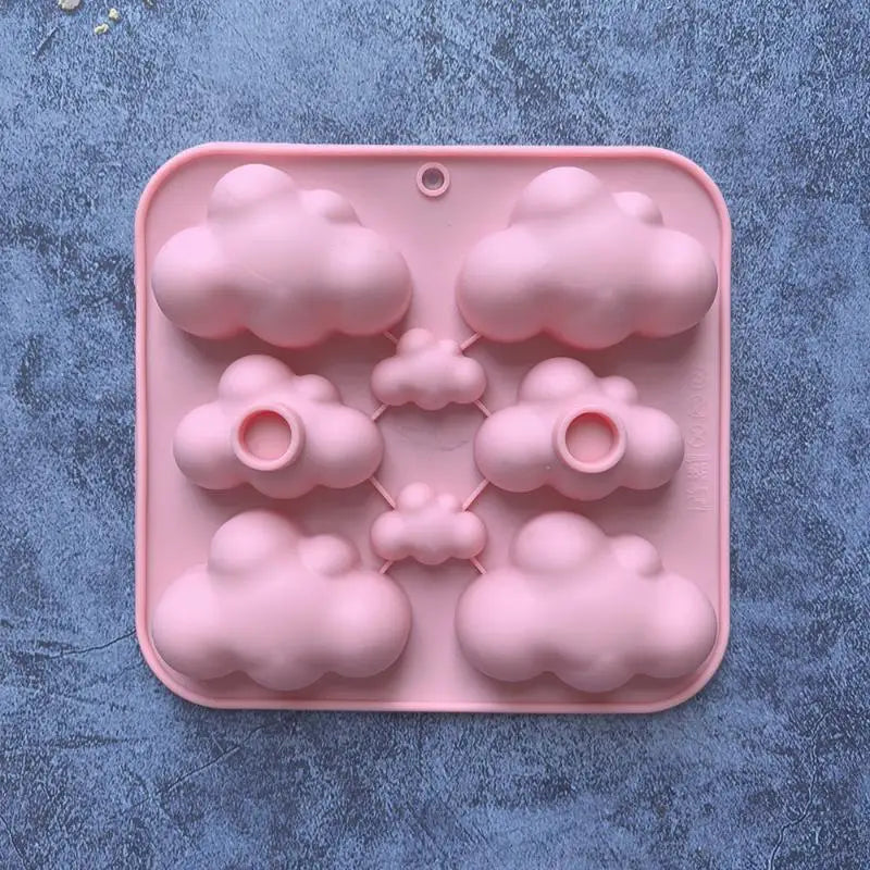 8-Cavity Cloud Silicone Mold – Chocolate, Candy & Soap Silicone Baking Mold QXL Pink