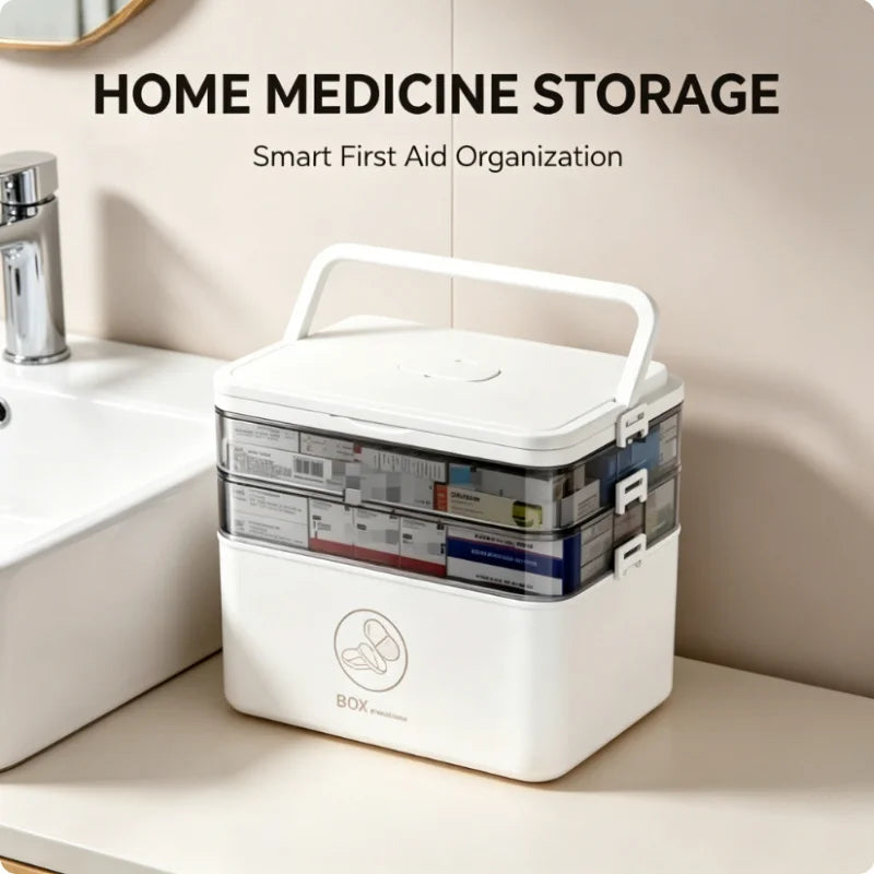 3-Tier Leak-Proof Medicine & Storage Organizer Box Medicine Storage Box QXL
