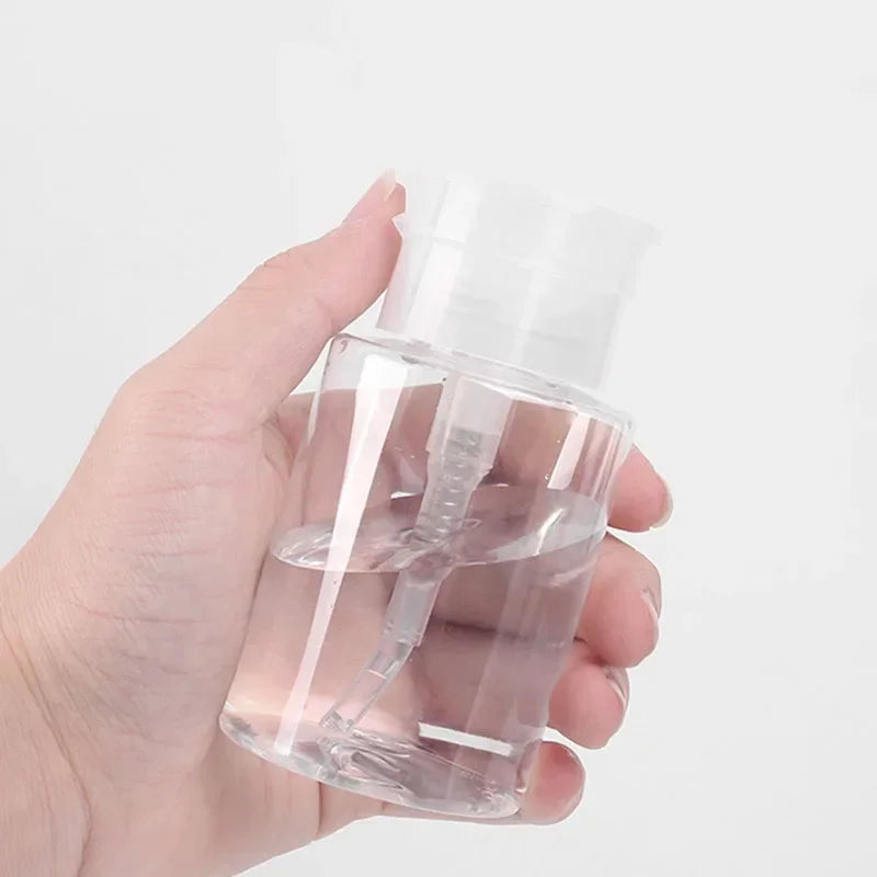 Refillable Press Pump Dispenser Bottle | Nail & Makeup 100–200ml Pump Dispenser Bottle QXL