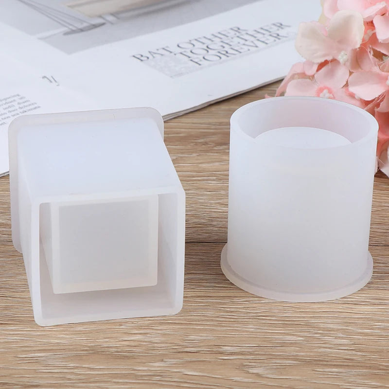 Silicone Pen Holder Epoxy Resin Mold | Square & Round DIY Resin Craft Mold QXL
