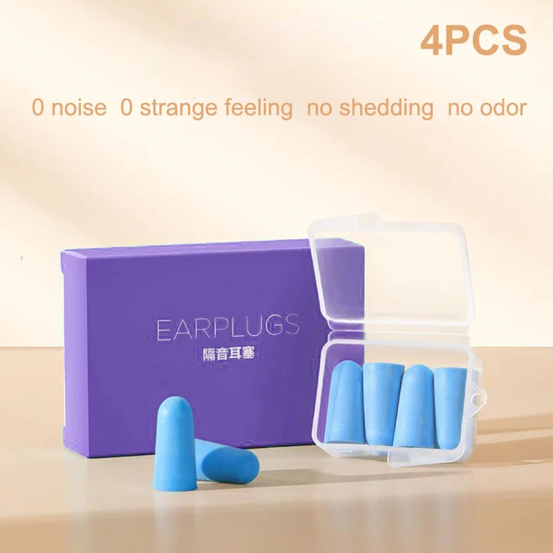 Soft Foam Sleep Earplugs – Noise Reduction 4 or 10 Pack Sleep Earplugs QXL 4Pcs Blue