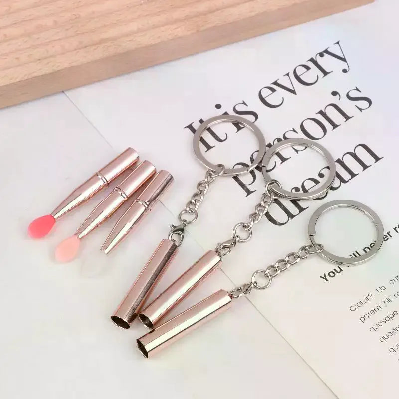 Silicone Lip Brush Keychain | Dustproof Cover Portable Lip Brush QXL