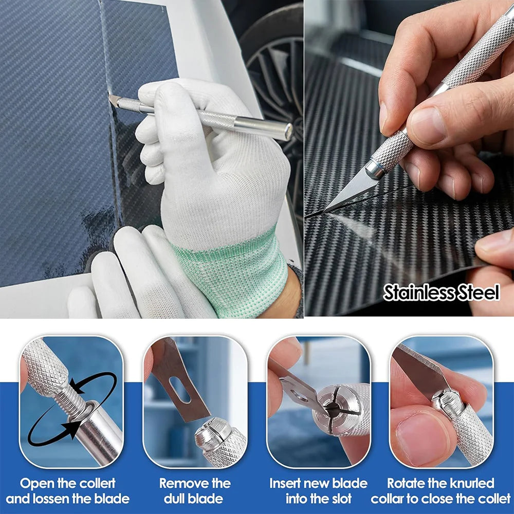 Vinyl Wrap Kit – Felt Squeegee, Trimmer & Bubble Smoother 8–15pc Vinyl Wrap Tool Kit QXL