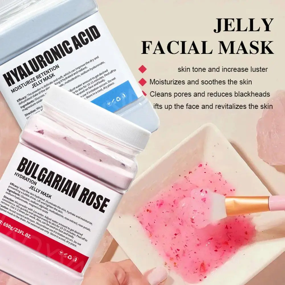 650g Rose Jelly Mask Powder | Hyaluronic Acid & Vitamin C Facial Mask Powder QXL