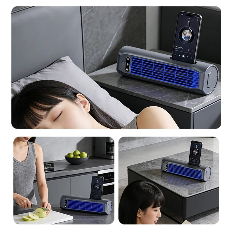 Portable Desktop Tower Fan | 3-Speed, Battery, Wall Mount Portable Desktop Fan QXL