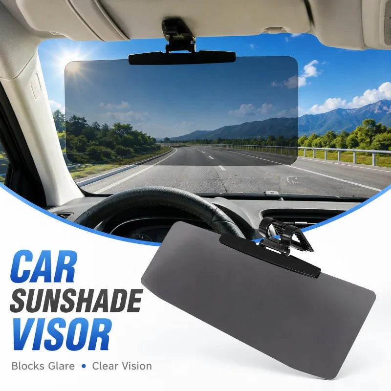 Clip-On Car Sunshade Visor | HD Anti-Glare Tinted PVC Panel Car Sun Visor QXL