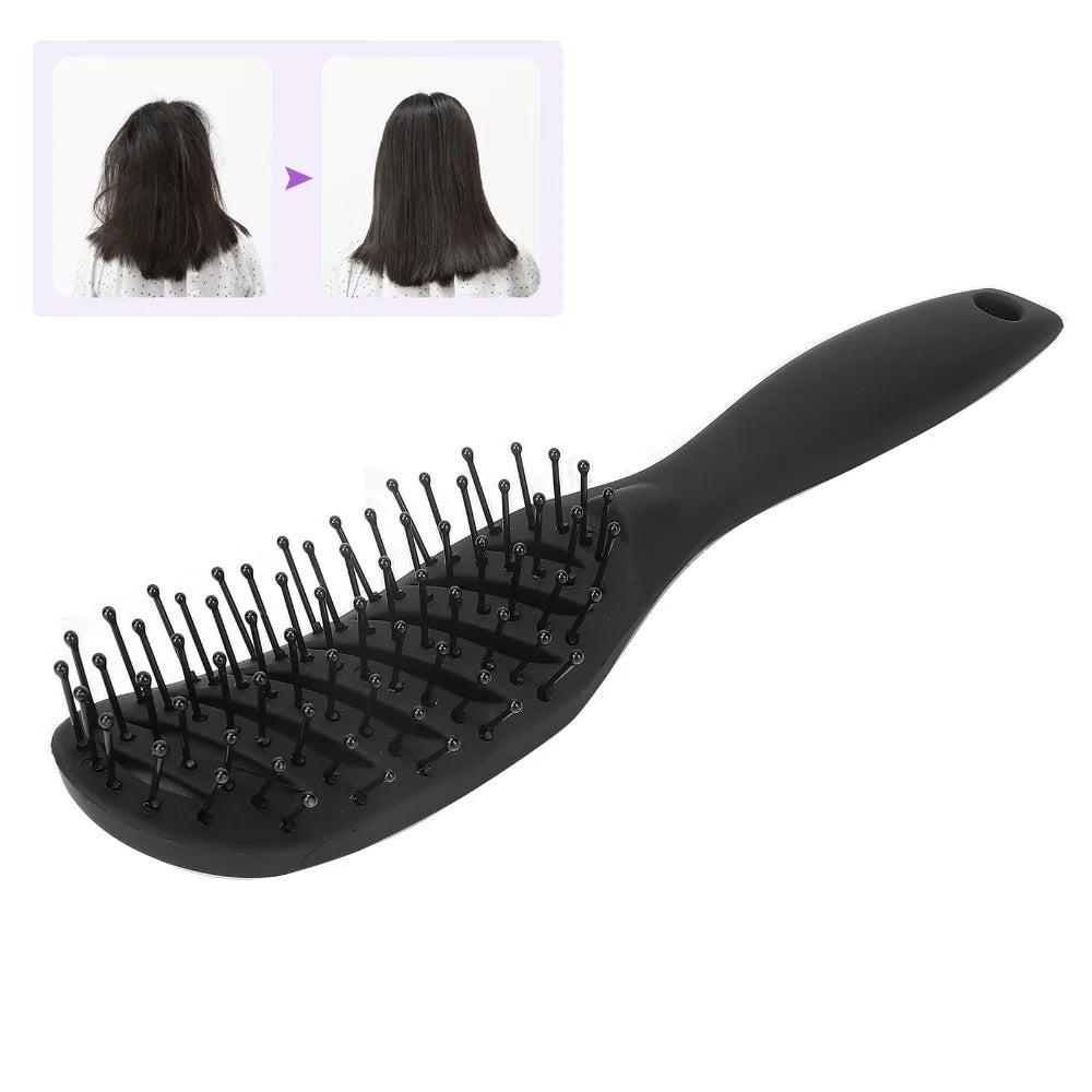 Vented Detangling Hair Comb – Meniscus Nylon Bristles Black Detangling Hair Comb QXL