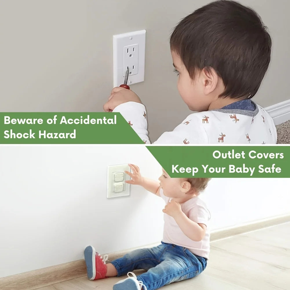 10-Pack Baby Outlet Plug Covers | US 3-Prong Socket Guards Baby Safety Covers QXL