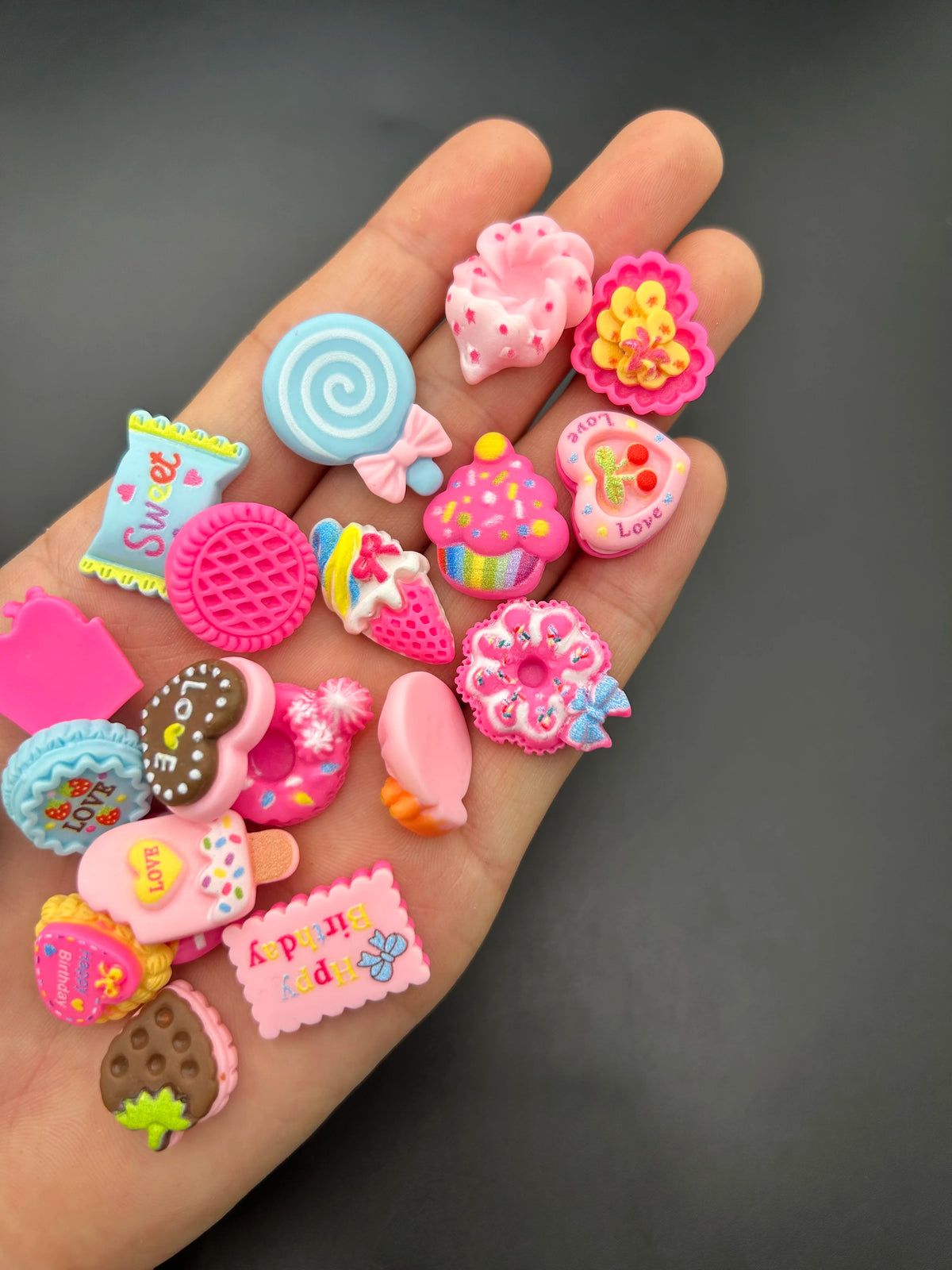 20-Pc 3D Kawaii Dessert Nail Charms | Resin Donut & Ice Cream 3D Nail Charms QXL
