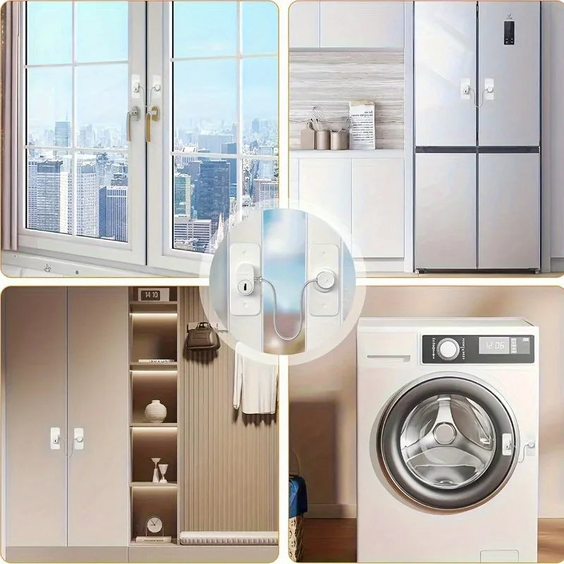 Self-Adhesive Window Security Locks with Screws & Keys Window Security Lock QXL