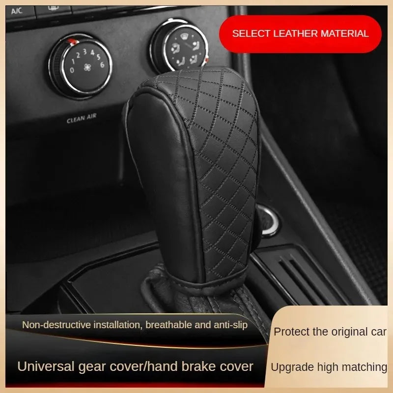 PU Leather Gear Shift Cover | Diamond Grid Universal Car Sleeve Gear Shift Cover QXL