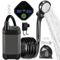 Portable Camping Shower Set 6000mAh LED Electric Pump Portable Camping Shower QXL black