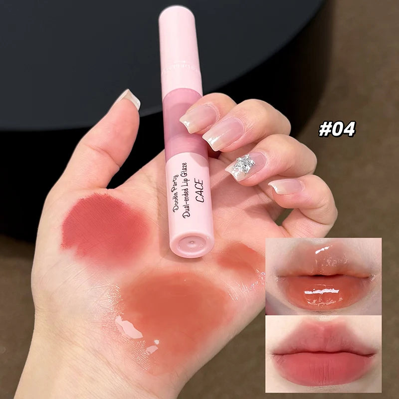 CACE 2-in-1 Mirror Lip Gloss & Matte Lip Stain Stick Lip Gloss Stain QXL
