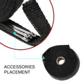 5M Fiberglass Exhaust Heat Wrap Tape | Motorcycle & Car Headers Exhaust Heat Wrap QXL Mid-pipe black
