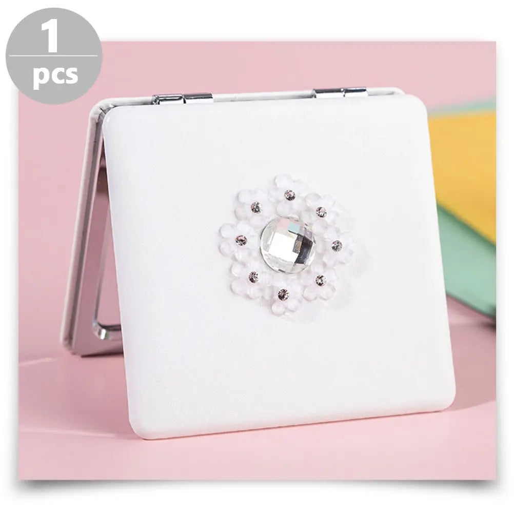Foldable Double-Sided Pocket Makeup Mirror | Compact Travel Compact Pocket Mirror QXL