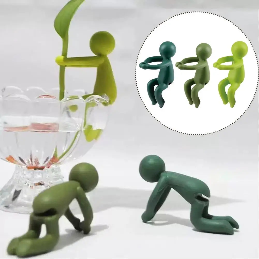 3-Pack Cute Climber Plant Support Stakes | Vine Climbing Figurines Plant Support Stakes QXL