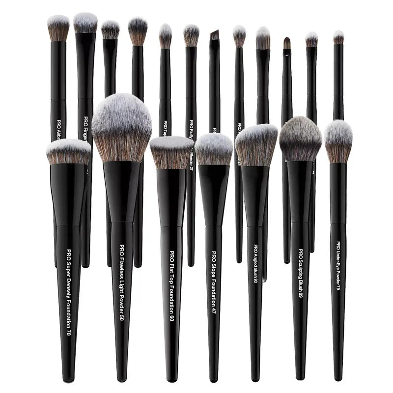 19/32-Piece Professional Black Makeup Brush Set with PU Bag Makeup Brush Set QXL