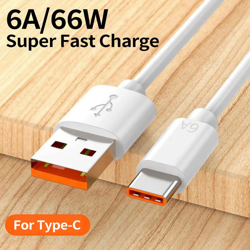 6A USB-C Cable 66W Fast Charging Cord | Android Compatible USB-C Charging Cable QXL 6A For Type C 1m