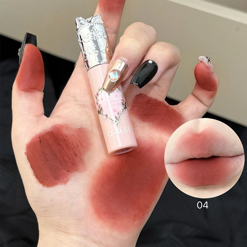QIBEST Matte Liquid Lipstick | Long-Lasting Velvet Lip Colour Matte Liquid Lipstick QXL 04