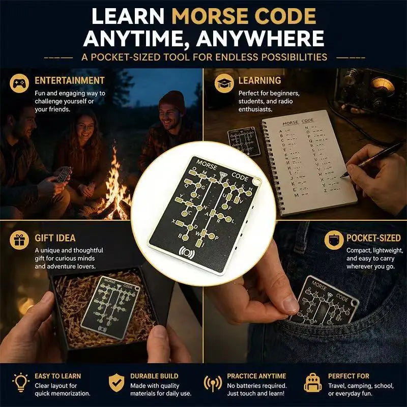 LED Morse Code Trainer Card | PCB Telegraph Practice Device Morse Code Trainer QXL