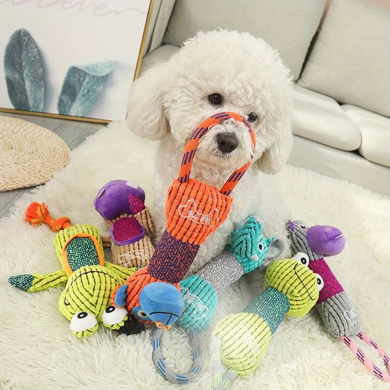 Corduroy Squeaky Dog Toys | Animal Plush for Dogs & Puppies Squeaky Dog Toy QXL