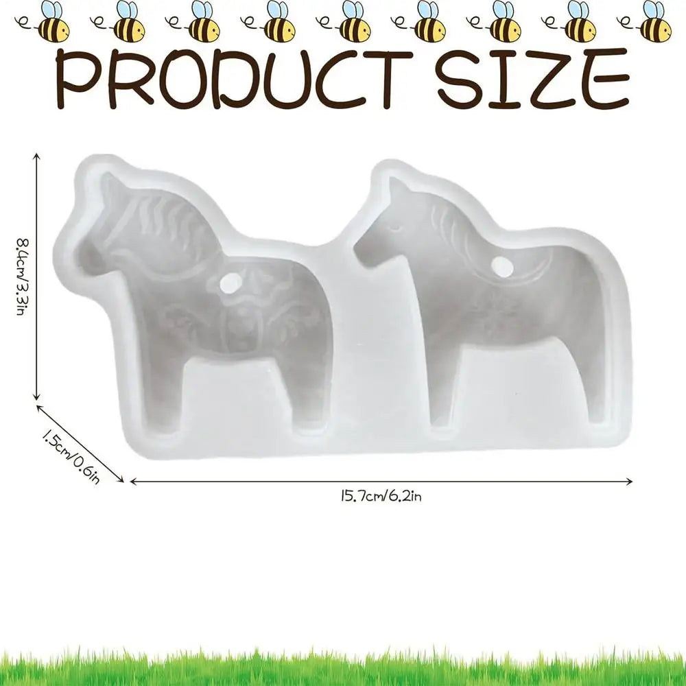 Silicone Horse Mold for Resin, Soap, Plaster & Cement Crafts Silicone Craft Mold QXL White