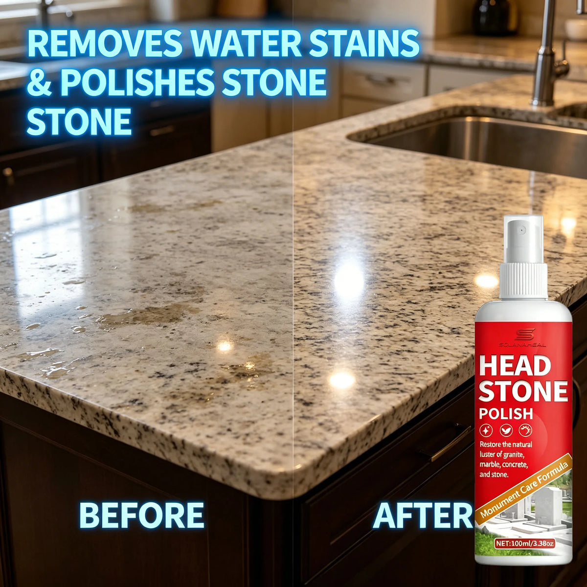 Headstone Polish Spray | Restores Granite, Marble & Stone Stone Polish Spray QXL