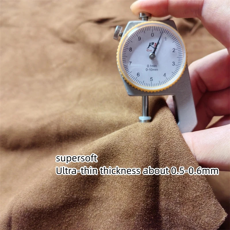 Ultra-Thin Sheepskin Leather Fabric 0.5–0.8mm Brown DIY Sheepskin Leather Fabric QXL