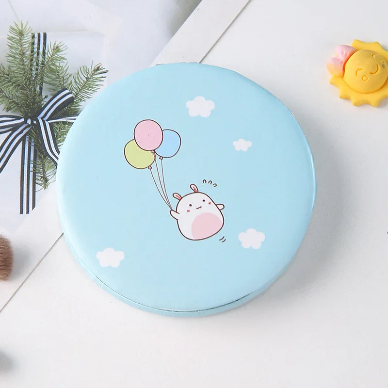 Cute Cartoon Dual-Sided Foldable Pocket Makeup Mirror Compact Makeup Mirror QXL Balloon