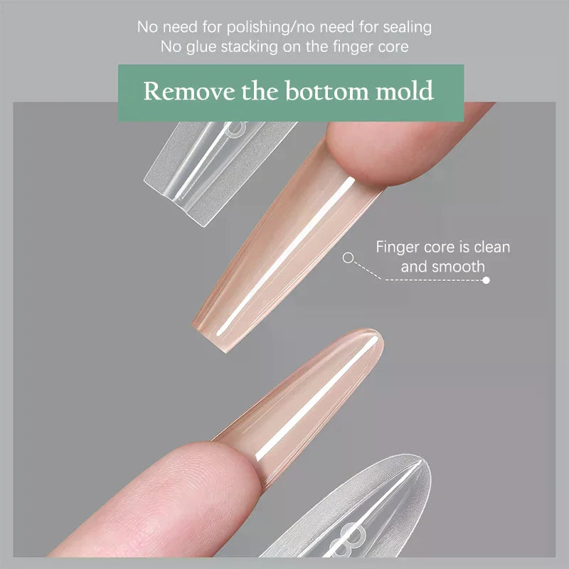 240-Pc Reusable Dual Nail Forms | Coffin & Almond Extensions Nail Extension Forms QXL