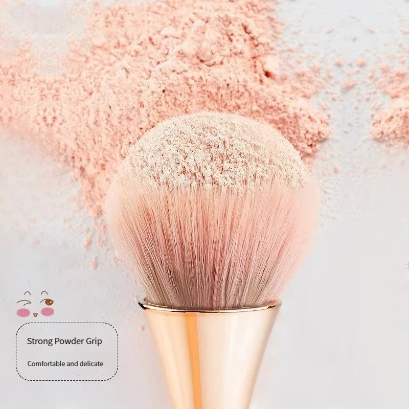 Rose Gold Fan Makeup Brush | Powder, Highlight & Blush Fan Makeup Brush QXL