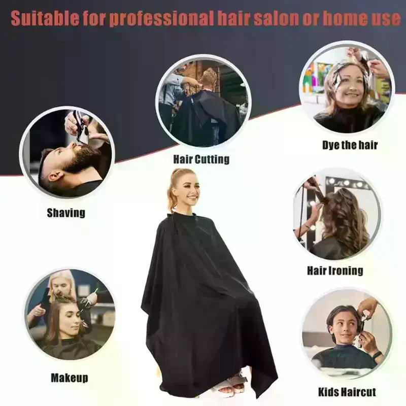 Professional Waterproof Barber Cape 140×120cm | Snap Closure Salon Barber Cape QXL