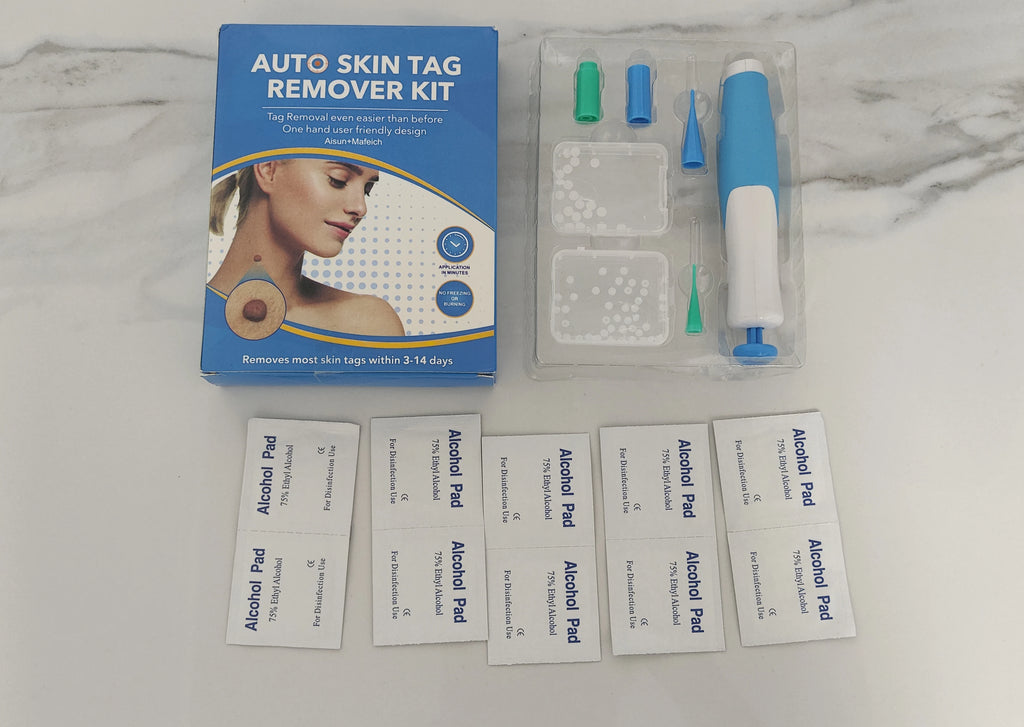 2-in-1 Dual Head Skin Tag & Wart Removal Pen Kit + Swabs Skin Tag Remover QXL Blue