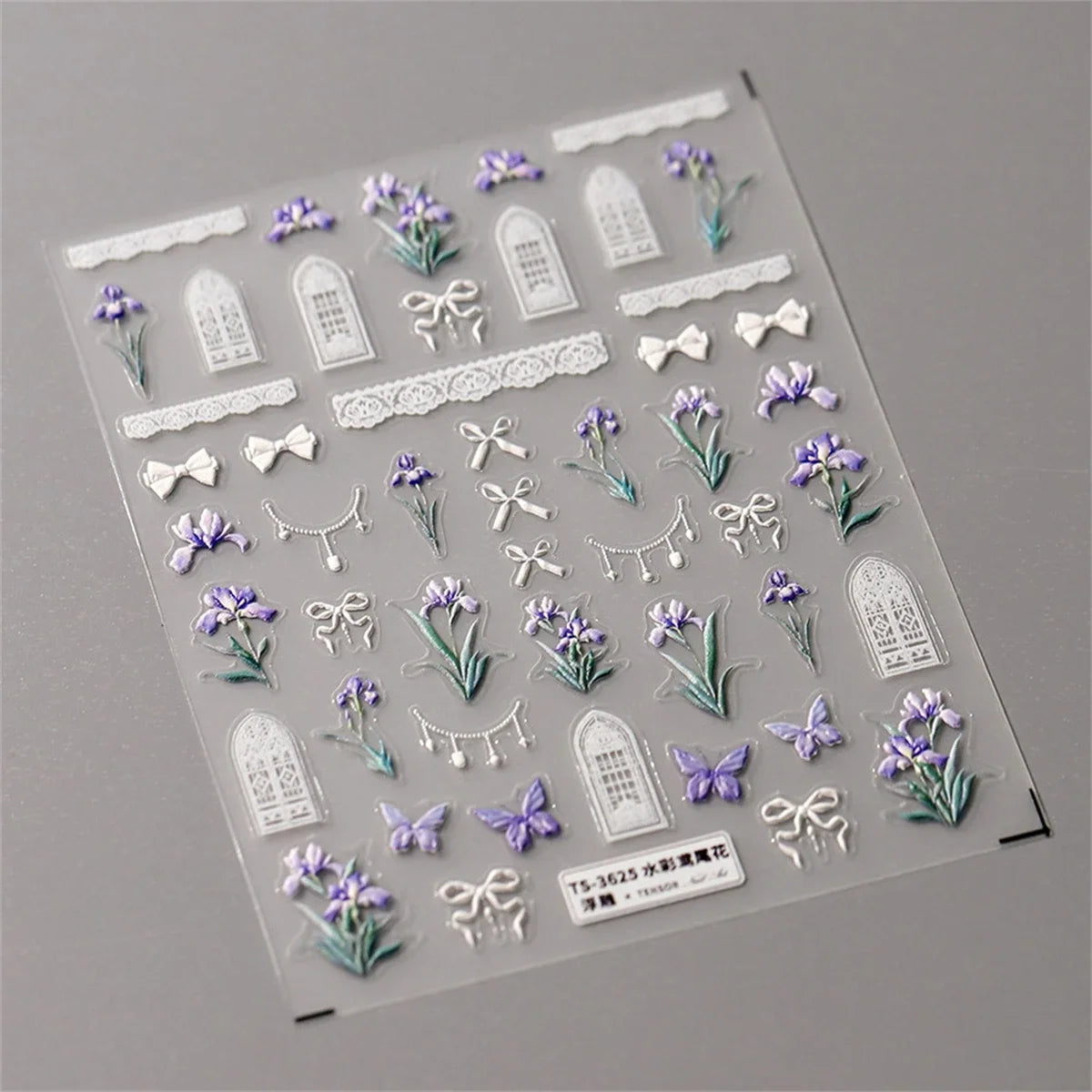 5D Floral Nail Art Stickers – Iris, Tulip & Kawaii Decals Nail Art Stickers QXL