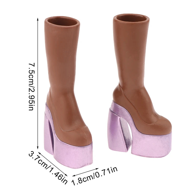 Mini 1:12 Doll High Heel Boots | Dollhouse Dress-Up Accessory Doll Accessory QXL