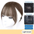 Clip-In Split Bangs Hair Extension | Left & Right Side Fringe Clip-In Bang Extension QXL 02 Light brown