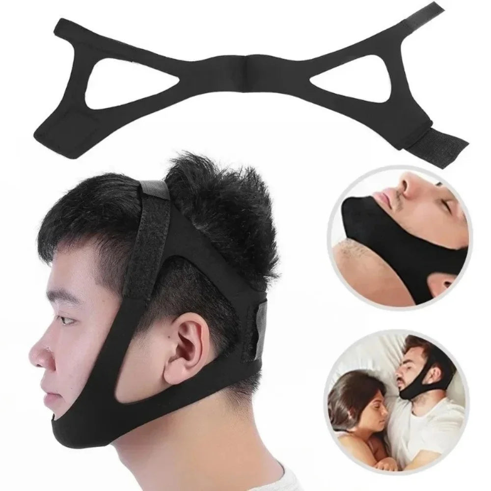Adjustable Anti-Snoring Chin Strap | Jaw Support Sleep Band Anti-Snoring Chin Strap QXL