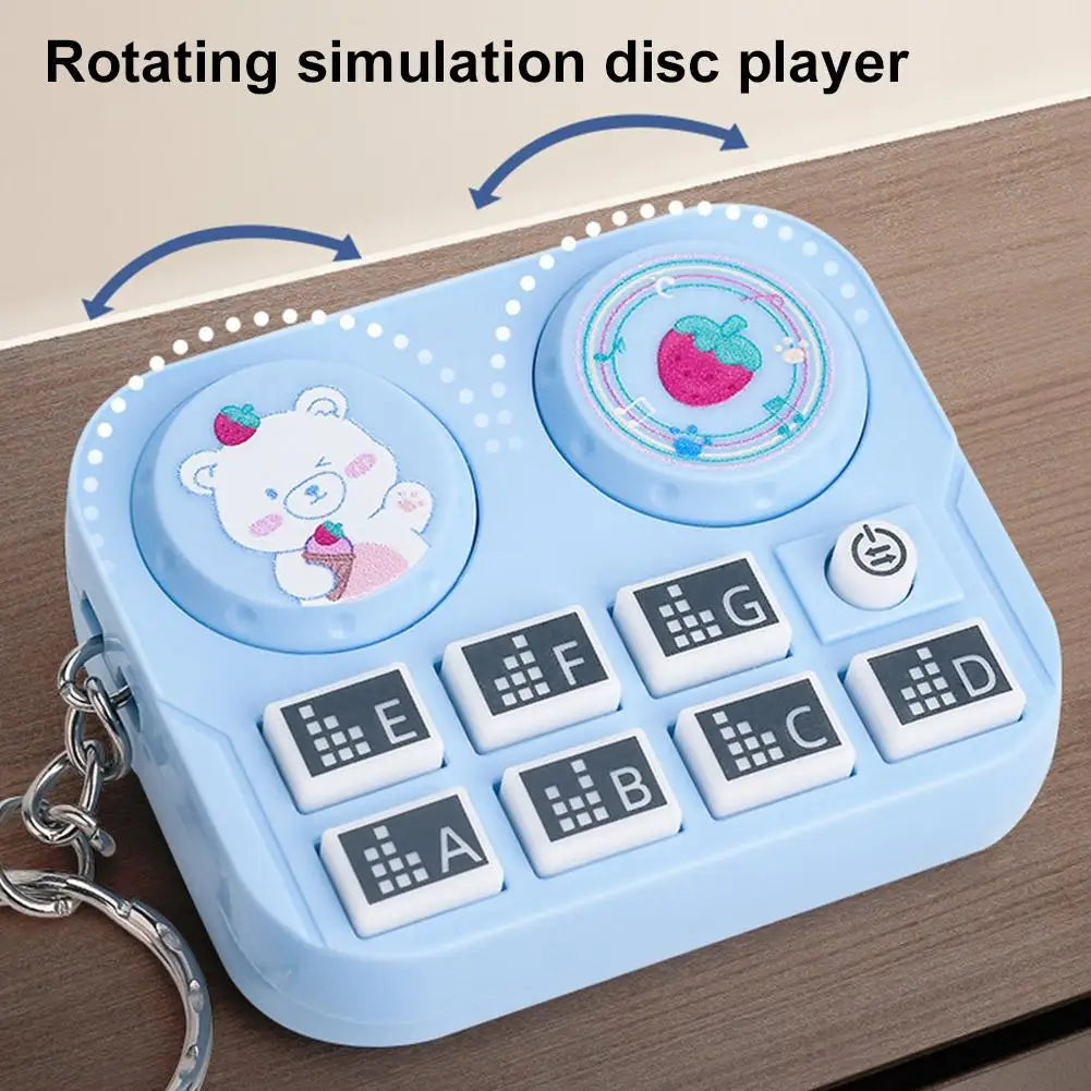 Mini DJ Disc Player Keychain | Sound Button Music Toy Novelty Sound Keychain QXL