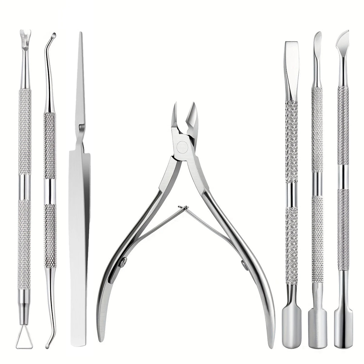 7-Piece Stainless Steel Nail Cuticle Scissors & Manicure Set Nail Cuticle Tool Set QXL 7pc