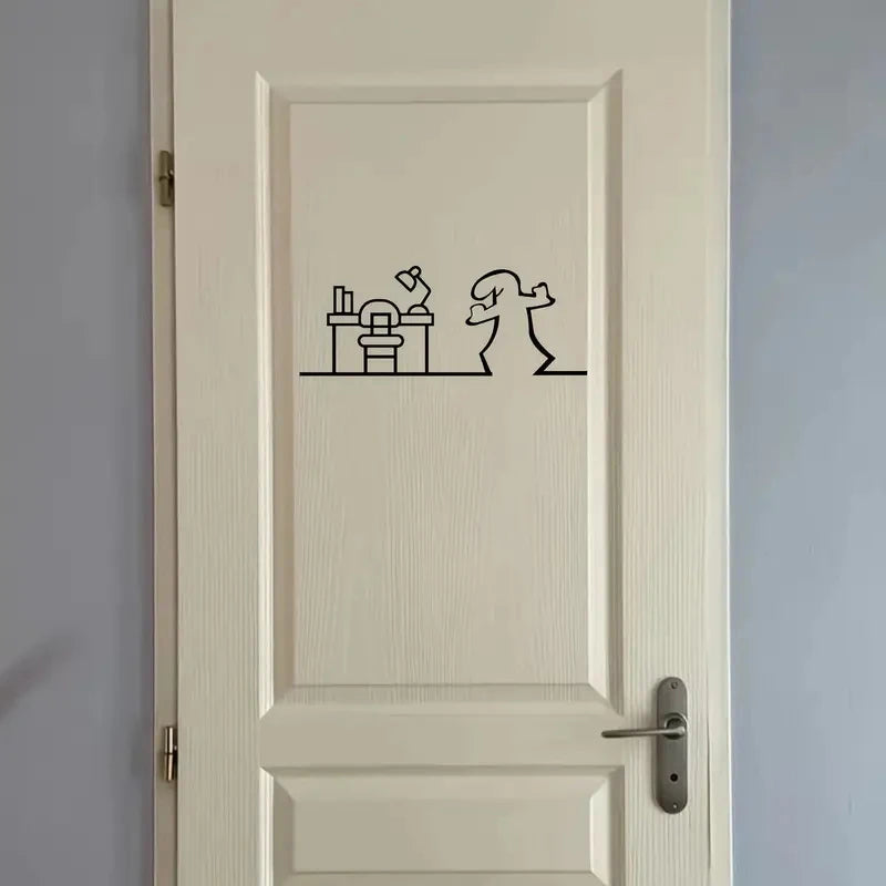 La Linea Minimalist Cartoon Wall & Door Stickers | Home Decor Wall & Door Sticker QXL