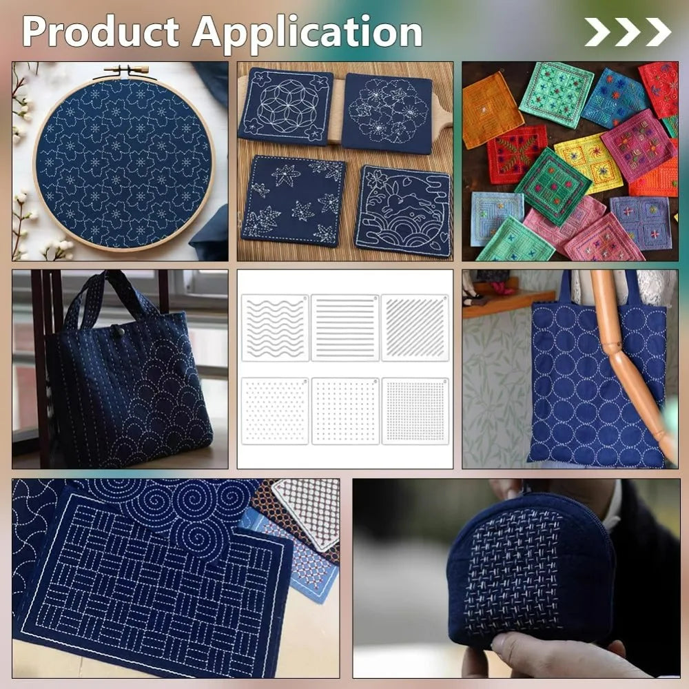 6-Piece Acrylic Sashiko Stencil Set | Quilting & Embroidery Embroidery Stencil Set QXL